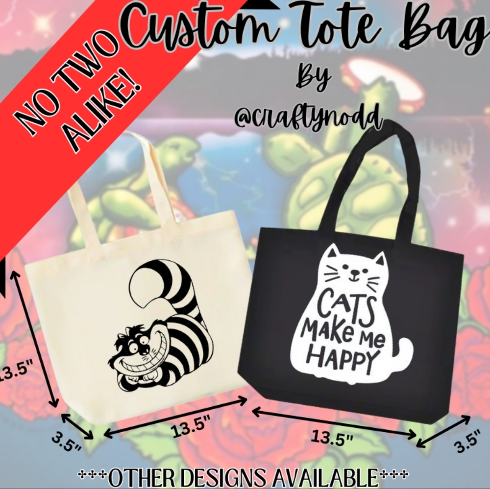 CUSTOM LARGE HANDCRAFTED TOTE BAG BY CRAFTYN'ODD